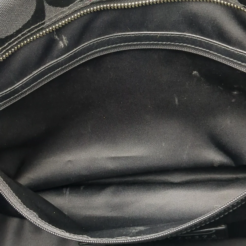 Coach Logo 2 Way Tote Bag duffel Charm Canvas LeatherF06K- 10392 - Picture 15 of 16